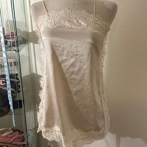 Elegant Cream Lace Slip Dress